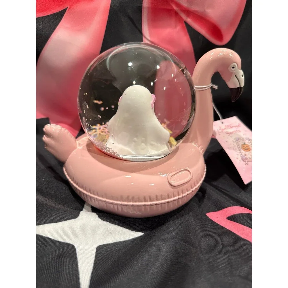 Pink Flamingo Snow Globe Pet Decor - Cute Pool Float Design